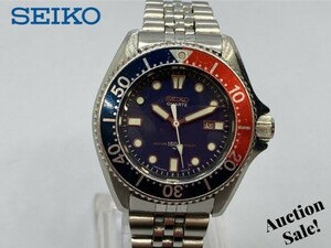【可動品】SEIKO セイコー 腕時計 クオーツ デイデイト 150mダイバー ベゼル/ブルーレッド 文字盤色:ネイビー 2625‐0018 ベルトジャンク