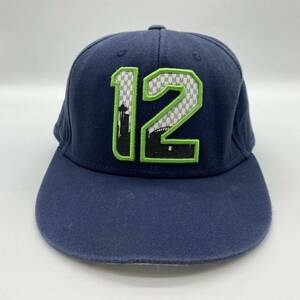NFL シアトルシーホークス 12 永久欠番 刺繍ワッペンロゴ ベースボールキャップ ネイビー アメフト キングドーム スペースニードル 帽子