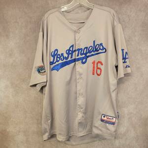 MLB Los Angeles Dodgers Andre Ethier 16 Gray 1955 Patch Jersey Mens 56 2XL 海外 即決