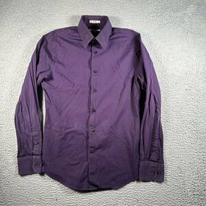 Express 1MX Dress Shirt Mens Small Purple Fitted Long Sleeve Button Up 海外 即決