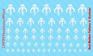 Scale Custom Waterslide Decals: Star Wars Mandalorian Logos WHITE (OPAQUE) 海外 即決