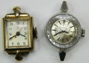 2 VINTAGE OMEGA 484 14K GOLD FILLED STAINLESS STEEL LADIES WATCH LOT - REPAIR 海外 即決