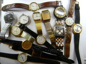 14 MENS QUARTZ WATCH LOT CITIZEN JULES JURGENSEN WALTHAM ELGIN PULSAR - UNTESTED 海外 即決