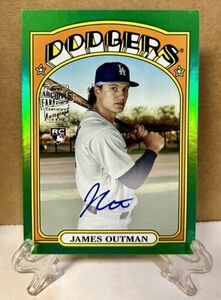 2023 TOPPS ARCHIVES RC JAMES OUTMAN GREEN FOIL 1972 FAN FAVORITES AUTO 15/99 海外 即決