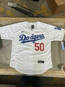 Mookie Betts Jersey NEW Mens Large White Los Angeles Dodgers Ships USA! 海外 即決