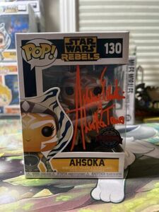 Ahsoka Funko Pop 130 Special Edition Autographed by Ashley Eckstein. 海外 即決