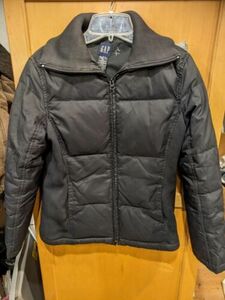 GAP Puffer Jacket Down Filled Black Quilted XS Extra Small Stretch Sides 海外 即決