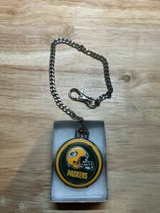 Franklin Mint Green Bay Packers NFL Quartz Pocket Watch w/ Chain 海外 即決