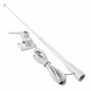 VHF Marine Base Antenna 48 Inch Fiberglass Waterproof Boat Antenna W/7m RG-58... 海外 即決