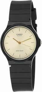 Casio Men's MQ24-9E Black Resin Quartz Watch with Gold Dial 海外 即決