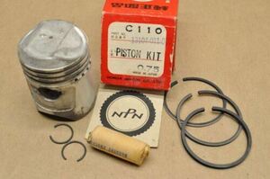 NOS Honda C110 CA110 .75 Oversize Piston with Pin Rings & Clips Kit 13039-011-00 海外 即決