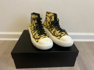 26cm(US8) - Versace キャンバス High Barocco Print - ブラック Gold 海外 即決