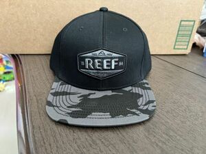 (35) REEF Hat Cap Snap Back Black Gray Camo Adjustable 100% Cotton OSFM 海外 即決