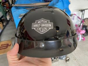 Harley Davidson Black Stock Dot Motorcycle Half Helmet Size XL 海外 即決