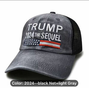 “TRUMP 2024 The Sequel” Hat in Light Gray with adjustable mesh back 海外 即決