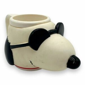 Vintage Applause Peanuts Snoopy Mug With Sunglasses Head White Plastic 3D Cup 海外 即決