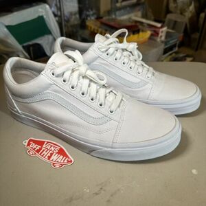 サイズ28cm(US10) Men’s - バンズ Old Skool True White キャンバス Shoes - Worn Once! 海外 即決