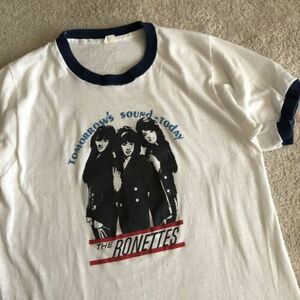 Vintage 60s The Ronettes Ronnie Spector Band Ringer Tee Shirt Small 海外 即決