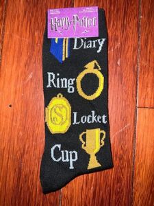 1 pair Loot Crate Harry Potter Socks black NEW one size logos wizard 海外 即決