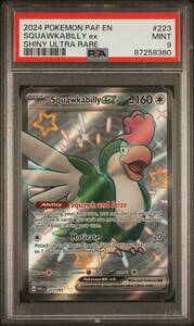 PSA 9 - ポケモン Squawkabilly EX Shiny Full Art Ultra Rare Holo Foil NM - 223/91 海外 即決