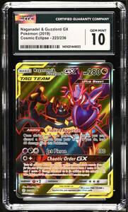 CGC 10 2019 ポケモン Cosmic Eclipse Naganadel & Guzzlord Gx Full Art 223/236 海外 即決