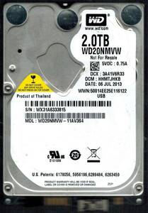 WD20NMVW-11AV3S4 S/N: WX31A DCM: HHMTJHKB WESTERN DIGITAL 2TB THAILAND JUL 2013 海外 即決