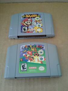Super Mario 64 & Super Smash Bros N64 1996 Game Cartridge. Working. VGC 海外 即決