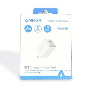 Anker アンカー 521 Charger Nano Pro PD対応充電器 ホワイト プロ 急速充電器 A2038N21【B-257】