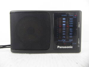 ★☆Panasonic ワイドFM受信OK FM/AMコンパクトラジオ RF-U36 日本製 動作品 オマケ新品電池付き☆★