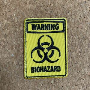 【ワッペン1枚】バイオハザードBIOHAZARD★刺繍アイロンワッペン☆入園入学新学期準備にアップリケ 看板 標識 WARNING 危険