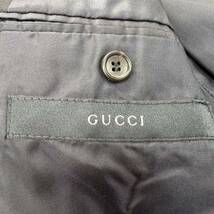 未使用級XL!!! グッチ『大人の余裕』GUCCI テーラードジャケット 50 刻印ボタン 清涼感◎ オシャレ◎ 黒 ブラック 春_画像8