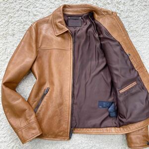  ultimate rare!!! Coach [70 ten thousand. color .]COACH rider's jacket M cow leather kau leather color .* high class leather -ply thickness feeling * gloss * Brown spring 