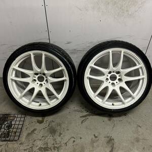 ドリケツ！ WORK emotion CR極 kiwami 18インチ 9.5j ＋12 114.3 5穴 225/40r18 引っ張りタイヤ ワーク ドリケツ ホイール バリ溝 タイヤ付