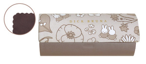 ミッフィー ディックブルーナ メガネケース ウサギ ガーデン サテンシリーズ ライトブラウン シック 大人かわいい