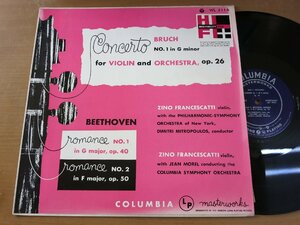 LP0886／【WL-5116】フランチェスカッティ/ミトロプーロス/モレル：ブルック ヴァイオリン協奏曲OP26/ベートーヴェン ロマンス第1,2番.