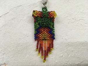  beads key holder Mini bag fringe beads knitting beadwork si-do beads beads Work hand made soft toy charm 