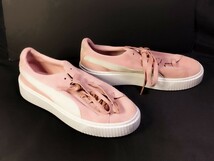 ★極美品 PUMA レディース スニーカー 24cm 正規品 ピンク 靴 運動靴 シューズ 厚底 白 ホワイト_画像3