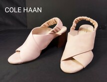 ★美品 正規品 COLE HAAN レディース ハイヒール パンプス 6B 約23.0cm ピンク シューズ 靴 箱付き スウェード コールハーン サンダル　_画像1