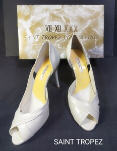 * unused VII XII XXX SAINT TROPEZ Seven Twelve Thirty sun Toro pe pumps regular goods lady's high heel white white box attaching shoes 