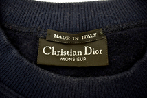 Y-7158★Christian Dior MONSIEUR クリスチャンディオール★イタリア製 CDロゴ刺繍 ネイビー スウェットシャツ 裏起毛 長袖 トレーナー Ｍ _画像5