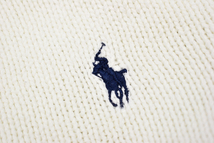 Y-7184★超美品★Polo by Ralph Lauren ポロ ラルフローレン★ホワイト白色 ポニーロゴ刺繍 綿 コットンニット セーター Ｌ _画像3