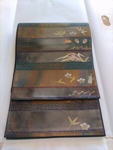 落札者から連絡が無かったので再出品です　工芸袋帯　金彩　総刺繍　作家物　未使用　自己紹介欄必読