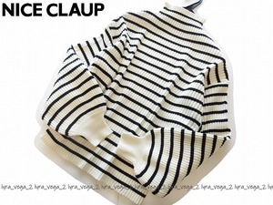 ●新品ナイスクラップ RMAF ボリューム袖ハイネックリブニット/WH/NICE CLAUP●