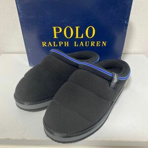 ★新品未使用★POLO RALPH LAUREN(ポロラルフラーレン)/サイズ7(約26㎝)/ルームシューズ/スリッパ/サンダル/裏フリース/ブラック