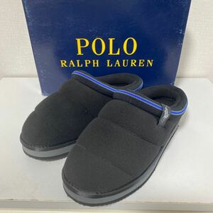 ★新品未使用★POLO RALPH LAUREN(ポロラルフラーレン)/サイズ8(約27㎝)/ルームシューズ/スリッパ/サンダル/裏フリース/ブラック