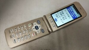 D4994 docomo SIMフリー らくらくホン F-02J FUJITSU 4Gガラホ 簡易確認＆簡易清掃＆初期化OK 判定○ WebにてSIMロック解除手続受付済み