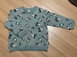 * not yet arrived for new goods!futafuta× Disney * green × total pattern . lovely! sweat tops 110* postage 185 jpy *