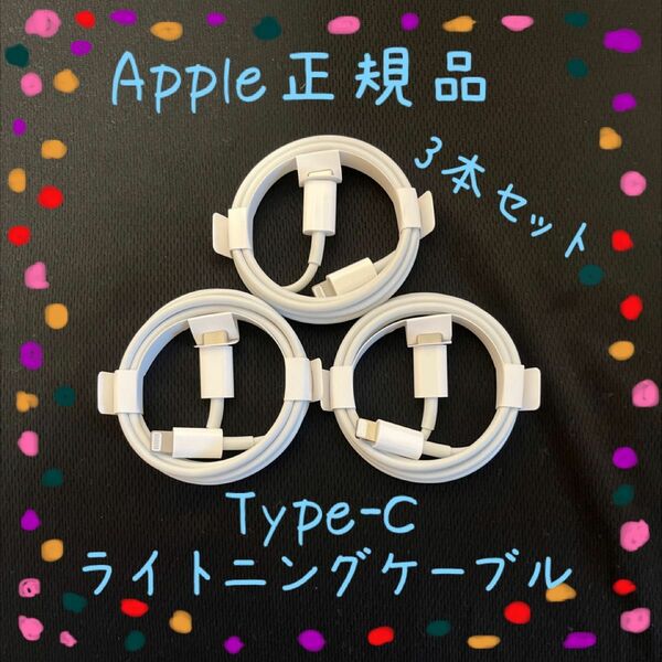 3本セット Apple 純正品 ライトニングケーブル Type-C 1m iphone付属品 正規品 タイプC iphone