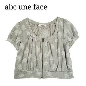 【送料無料】 abc une face 薔薇 刺繍 ジップアップ トップス