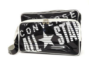 16220 beautiful goods CONVERSE Converse all Star print PVC shoulder bag sport bag Boston bag black × white men's lady's 